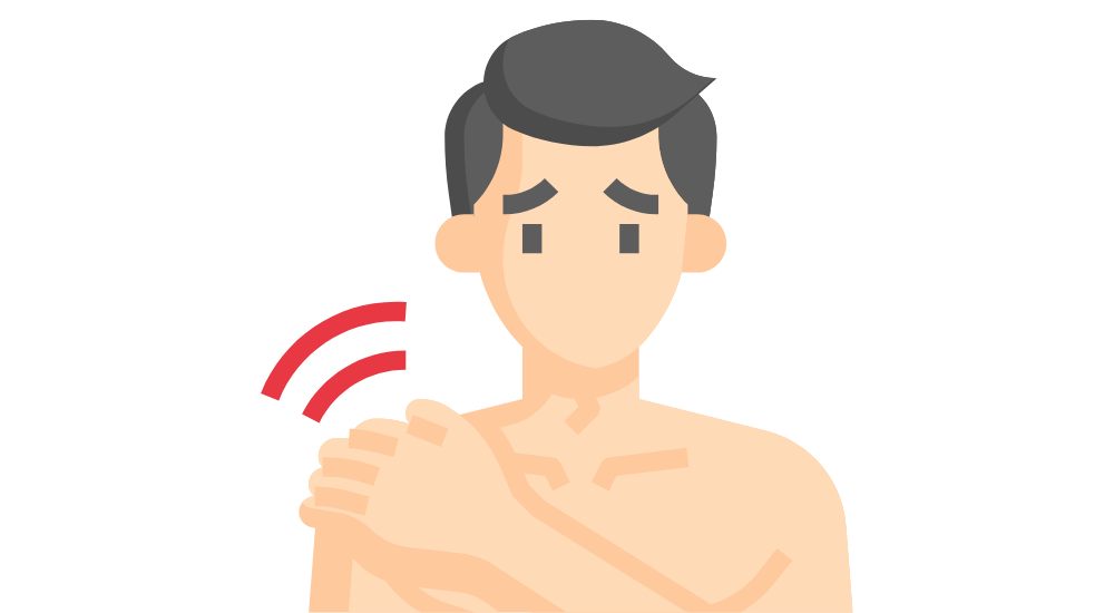 bruised shoulder after massage - illustration