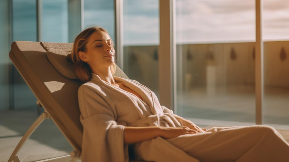 Feel good after a massage - photo of woman feeling relaxed after a massage