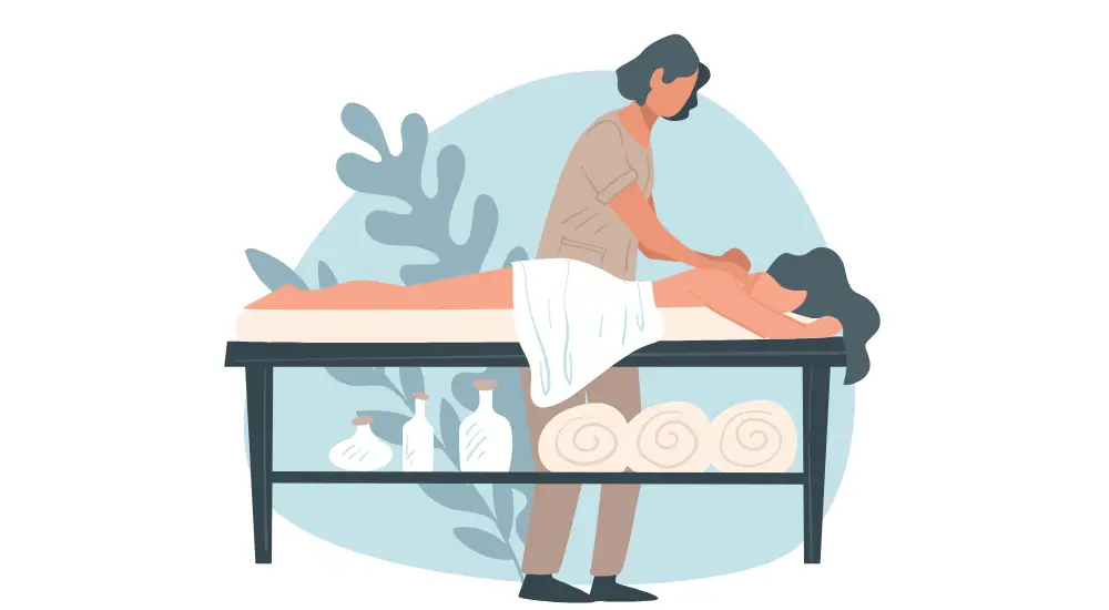 massage after birth - illustration