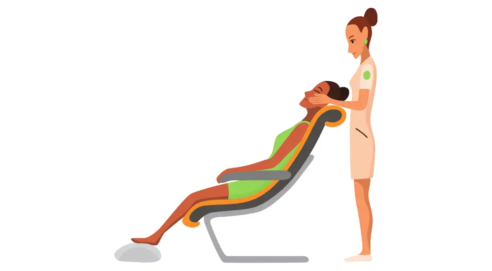 massage therapist and client - illustration