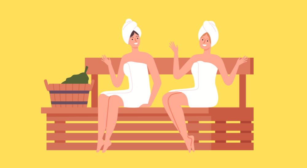 relaxing at a spa - illustration