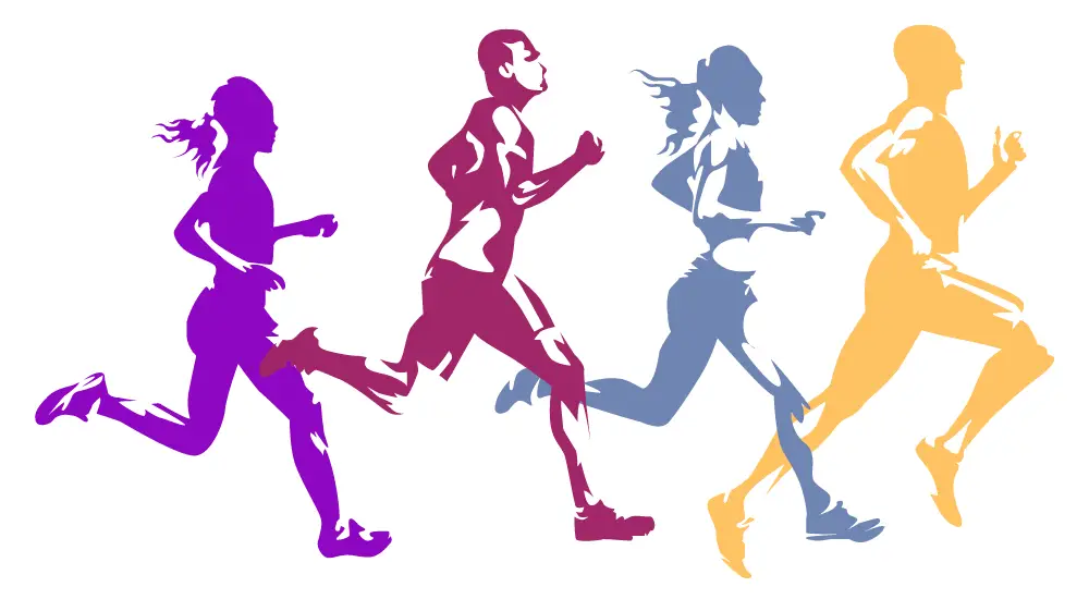 Illustration of a group of runners