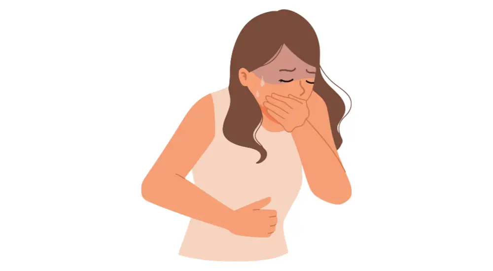 woman feeling sick - illustration