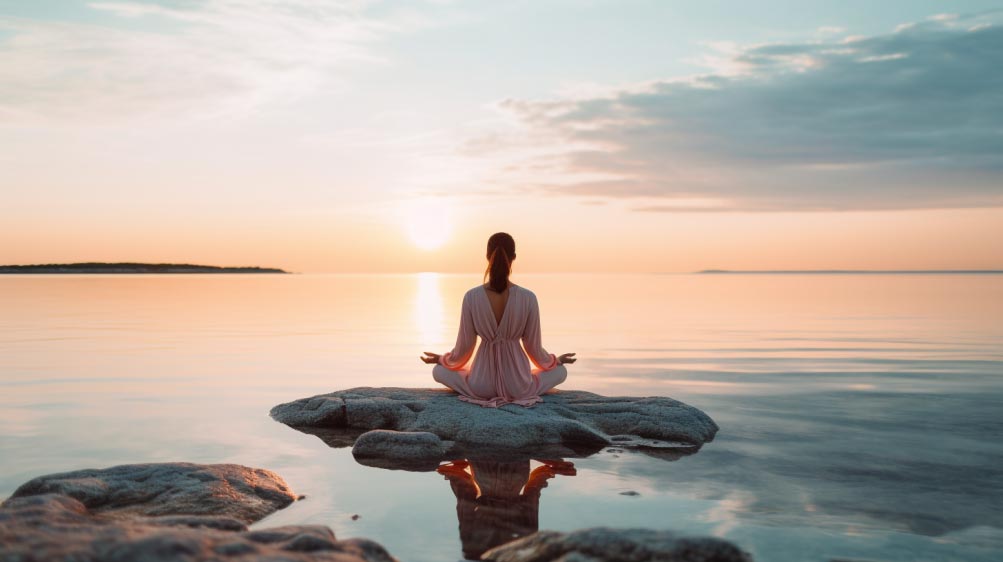 Zen massage - photo of woman meditating