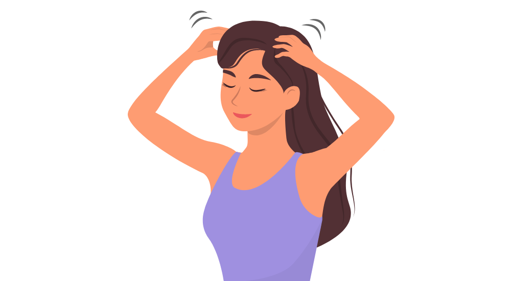 diy scalp massage - illustration